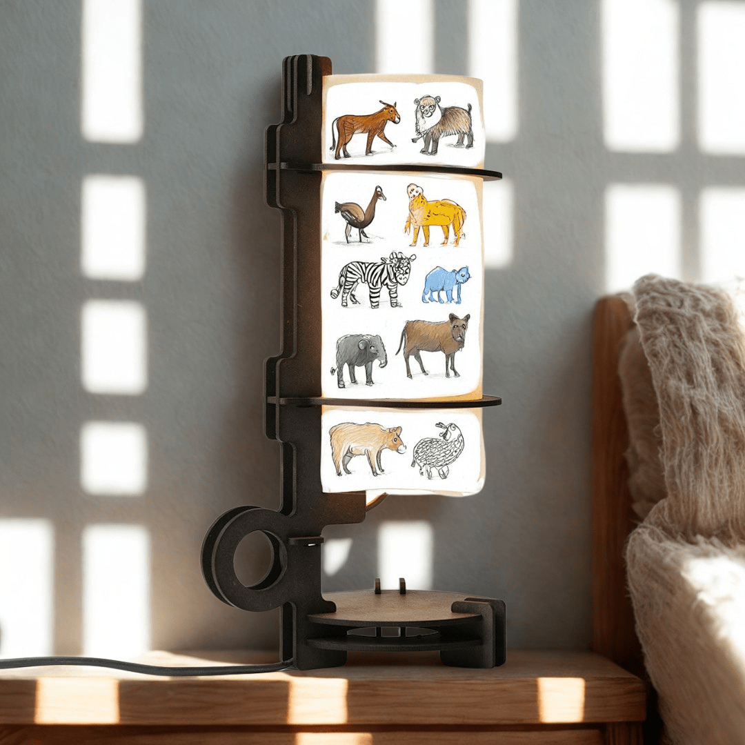 A(4) tafellamp - hout in de kleur Naturel van Van Tjalle en Jasper