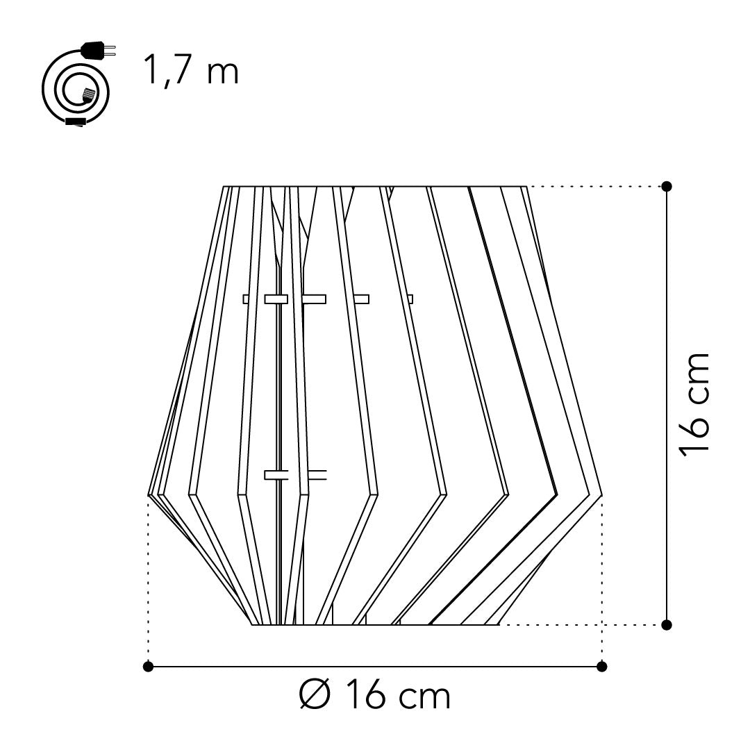 Mini - spot tafellamp - hout in de kleur Black van Van Tjalle en Jasper
