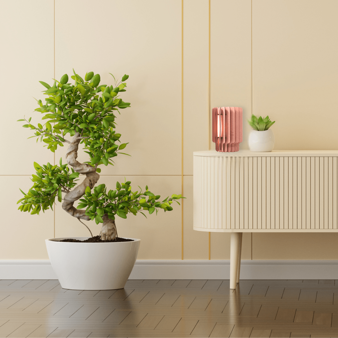 Nova tafellamp - hout in de kleur Aged Pink van Van Tjalle en Jasper