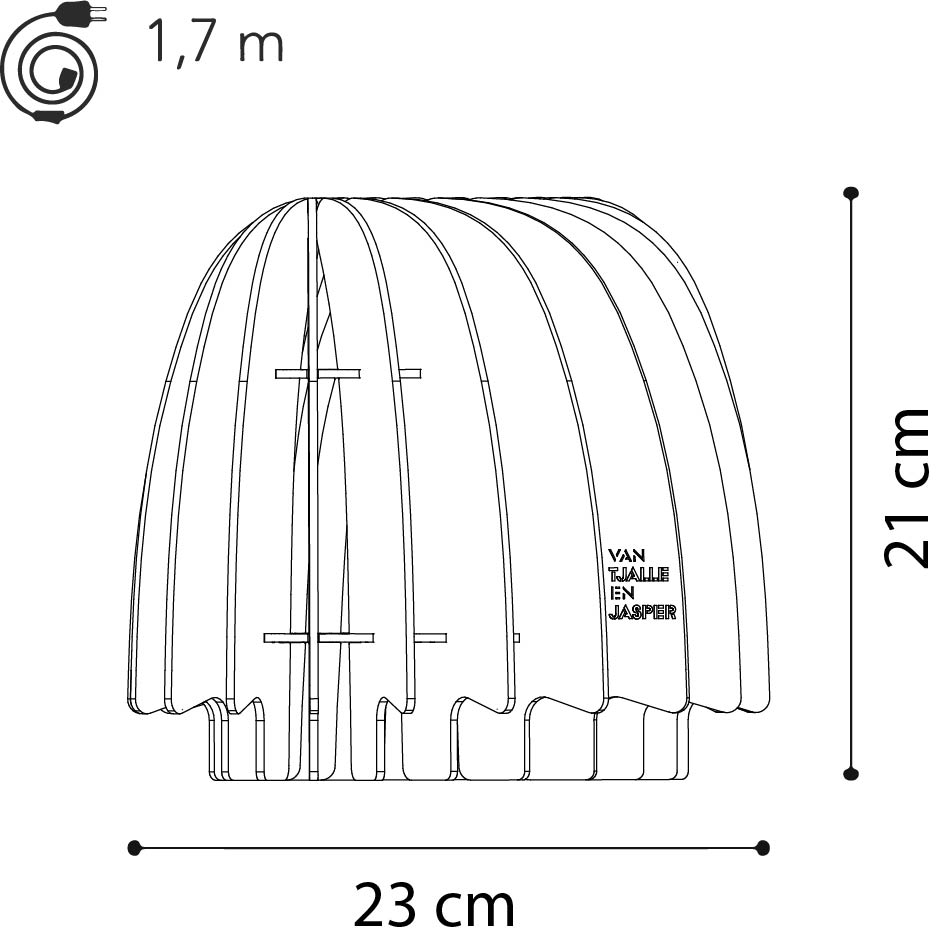 Toad Tafellamp - hout in de kleur Aged Pink van Van Tjalle en Jasper