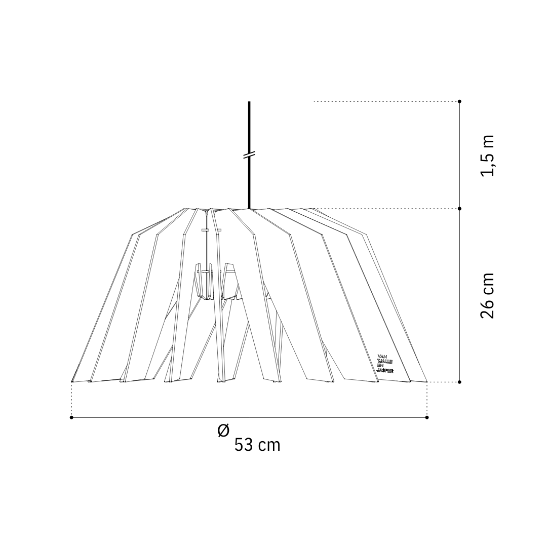 Vesper hanglamp - hanglamp afmetingen van Van Tjalle en Jasper