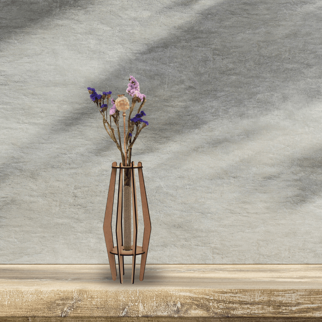 Boomer bloemenvaas - Bloemenvaas in de kleur Naturel van Van Tjalle en Jasper