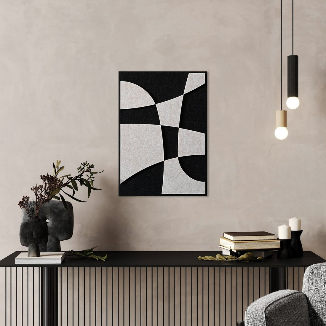 Dice vilt wanddecoratie - vilten wanddecoratie in de kleur 43 x 30 cm van Van Tjalle en Jasper