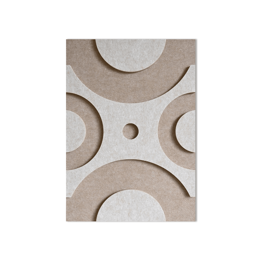 Dot vilt wanddecoratie - vilten wanddecoratie in de kleur White & sand van Van Tjalle en Jasper